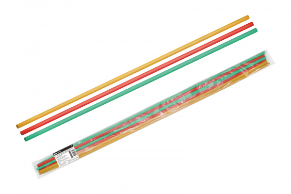 Трубки термоусаживаемые, клеевые, набор 3 цвета по 3 шт. ТТкНГ(3:1)-2,4/0,8 TDM