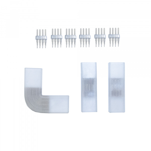 09-19 Комплект коннекторов (прямой и L-образный) для высоковольтной (220В) светодиодной ленты smd5050, 60Д/м, RGB