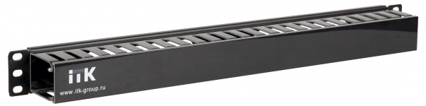 ITK 19" пластиковый каб. органайзер с крышкой, 1U, чер