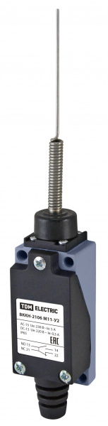 Концевой выключатель ВККН-2106М11-У2 пружинный рычаг «кошачий ус» 5А 1з+1р метал. корпус IP65 TDM