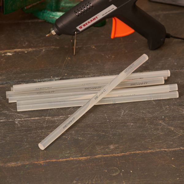 Клеевые стержни REXANT, Ø11 мм, 270 мм, прозрачные, 10 шт., хедер