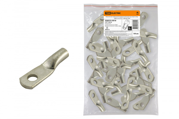 Наконечник медный луженый ТМЛ 6-4-4 ГОСТ 7386-80 TDM