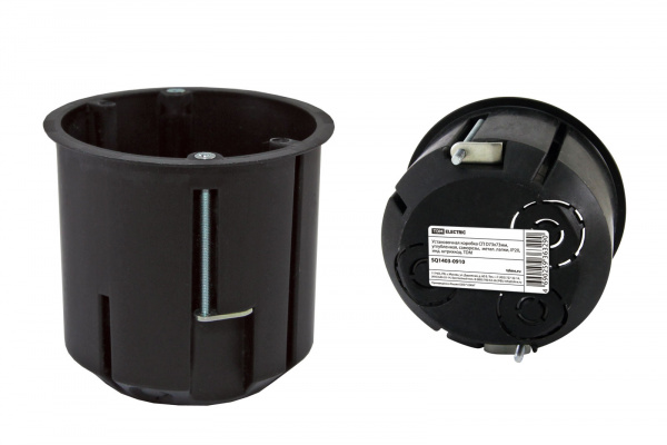 ***Установочная коробка СП D73х73мм, углубленная, саморезы,  метал. лапки, IP20, инд. штрихкод, TDM