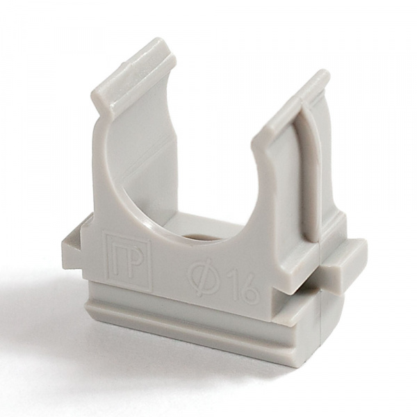 Крепеж-клипса для труб АБС-пластик в карт d16 мм (200шт/2000шт уп/кор) Промрукав