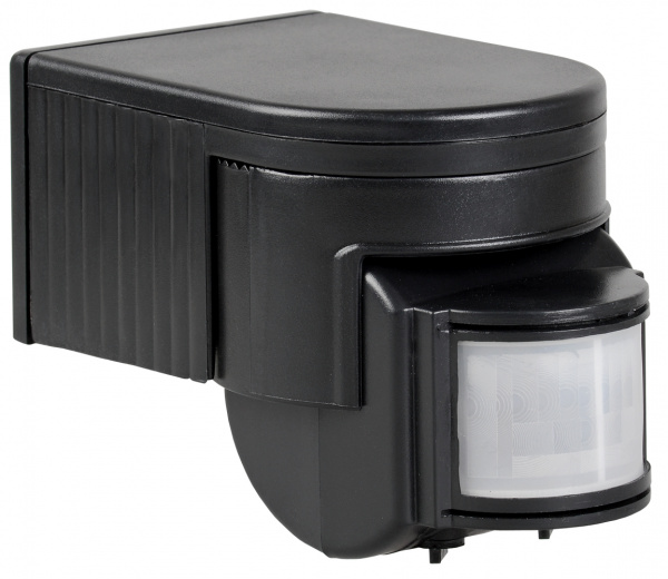 Датчик движения ДД 012 черный, макс. нагрузка 1100Вт, угол обзора 180град., дальность 12м, IP44, IEK