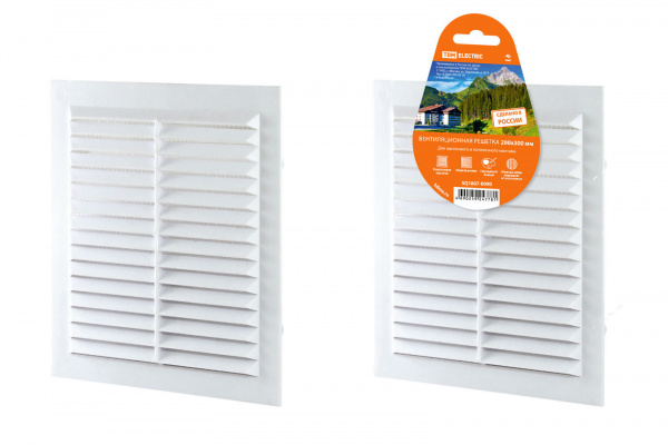 Решетка неразъемная с москитной сеткой, бел. 200х300 TDM