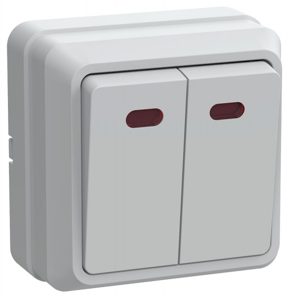 OKTAVA Выключ. 2-кл. с инд. о/у 10А ВС20-2-1-ОБ бел. IEK