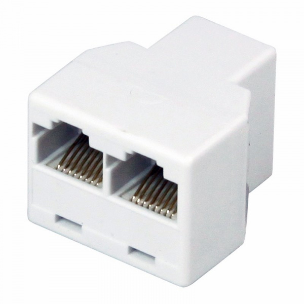Компьютерный двойник RJ-45(8P-8C) (гнездо - 2 гнезда)  REXANT