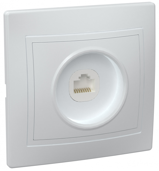 KVARTA Роз. 1-мест. комп. RJ45 кат.5е РК10-КБ бел. IEK