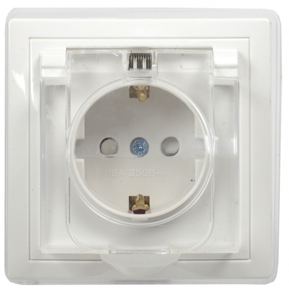 KVARTA Роз. з/к/ш/кр IP44 16А кер РСбш10-3-ККБ-44 бел. IEK