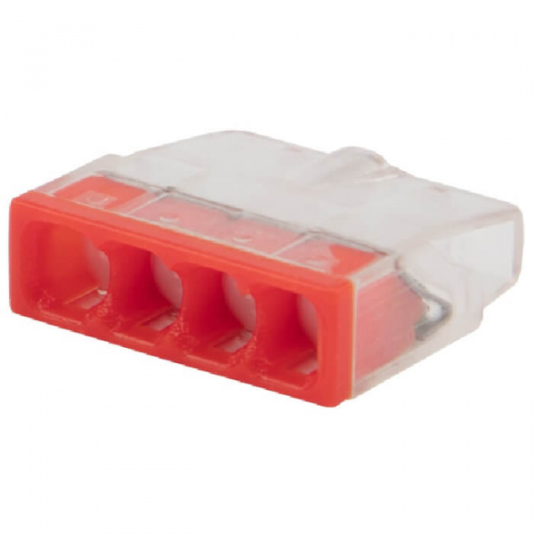 Экспресс-клемма с пастой REXANT СМК 2273-244, 4-проводная 0.5-2.5 мм², прозрачная (100 шт./у)