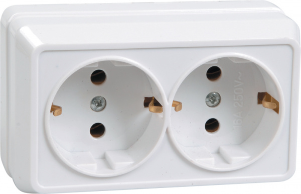 OKTAVA Роз. 2-мест. с з/к о/у 16А РС22-3-ОБ бел. IEK