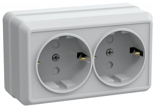 OKTAVA Роз. 2-мест. с з/к/ш о/у 16А РСш22-3-ОБ бел. IEK