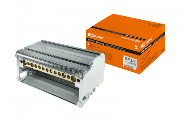 Блок модульный распределительный на DIN-рейку МРБ-125 4П 125А 4х11 групп TDM