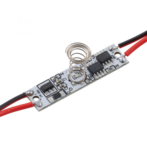 04-43 Сенсорный выключатель для алюминиевого профиля высотой 12мм, монохром., 12/24В, 36/72Вт, IP20, с функцией диммирования, 40x10x14мм.