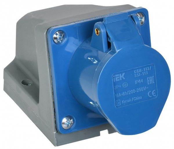 Розетка стац. ССИ-113 16А-6ч 220В 2P+PE IP44 IEK
