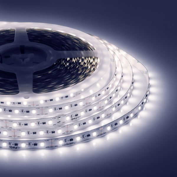 00-114 Светодиодная лента 12В, ПРО, 14,4Вт/м, smd2835, 60д/м, IP20, 1200Лм/м, ширина подложки 10мм, 20м, х/б, 6500К.