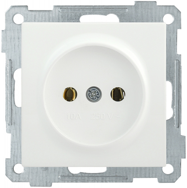 РС10-1-0-Б Розетка без з/к 10А BOLERO белый IEK
