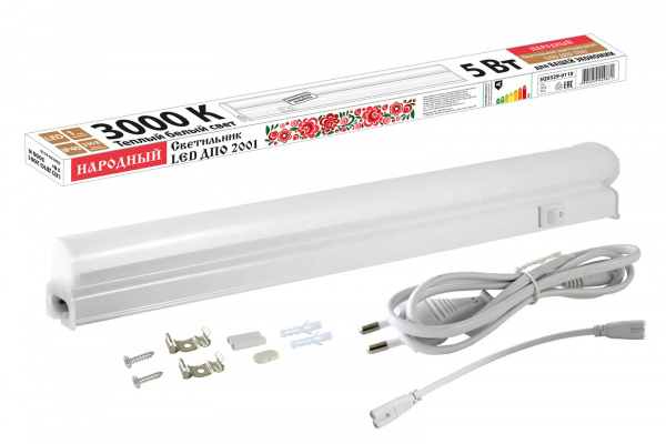 Светильник LED ДПО 2001 5 Вт, 3000К, IP40, Народный