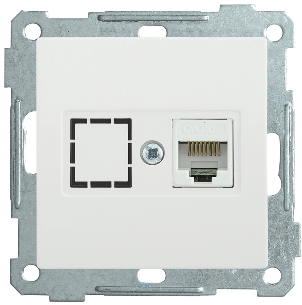 РК11-1-Б Розетка компьютерная RJ45 Cat6 BOLERO белый IEK