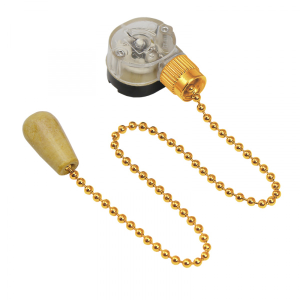 Выключатель для настенного светильника c  деревянным наконечником «Gold» REXANT