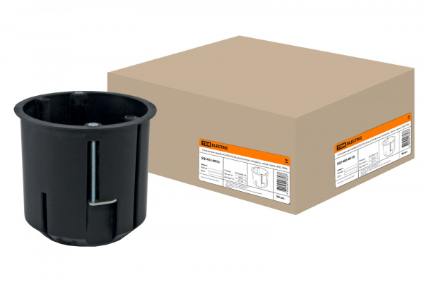 ***Установочная коробка СП D73х73мм, углубленная, саморезы, метал. лапки, IP20, TDM