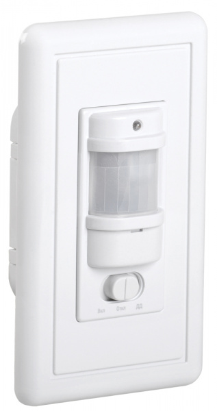 Датчик движения ДД 028 белый, макс. нагрузка 1200Вт, угол обзора 140град., дальность 9м, IP20, IEK