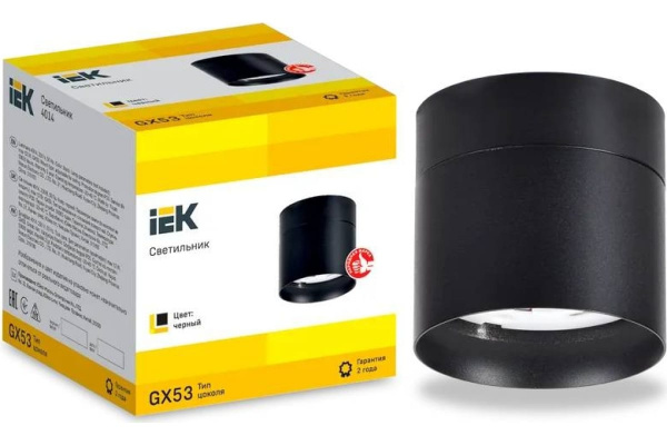 Светильник 4014 потолочн. поворот. GX53 черный IEK