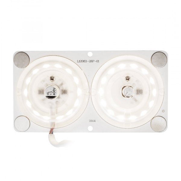 02-16 Плата светодиодная, 220В, 24Вт, smd2835, IP20, 80Лм/Вт, 4000 К, 120*63мм, прямоугольная с линзой,б/пульс., ДН