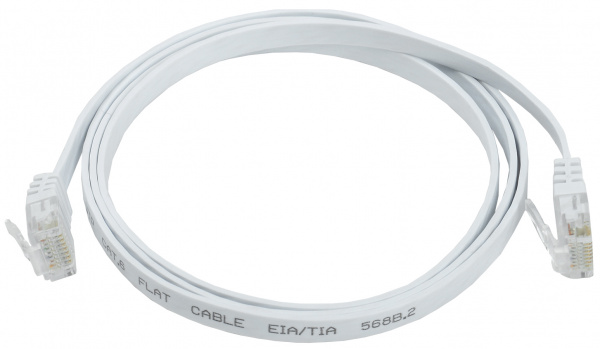 ITK Коммутационный шнур плоский кат.6 UTP 5м белый
